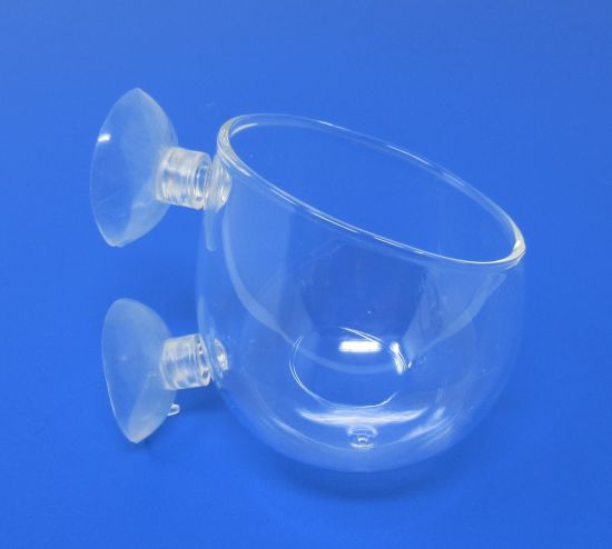 Glas Cup mit 2 Saugnäpfen