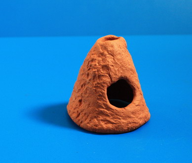 ue55903STO - Vulkan klein Terrakotta aus Ton - Brut- oder Versteckplaetze WFW wasserflora ue55903STO